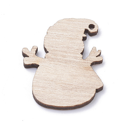 Undyed Wooden Pendants WOOD-S040-16-1