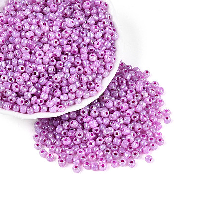 DIY Craft Beads 6/0 Ceylon Round Glass Seed Beads X-SEED-A011-4mm-150-1