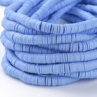 Flat Round Handmade Polymer Clay Beads CLAY-R067-6.0mm-32-1