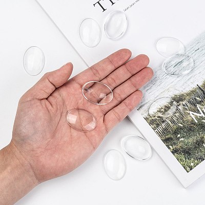 Transparent Oval Glass Cabochons LS-GGLA-R022-35x25-1