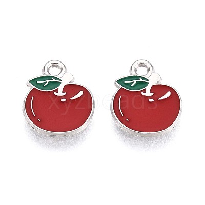Fruit Alloy Enamel Charms PALLOY-S058-01P-07-1