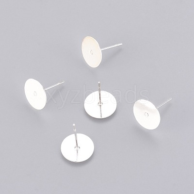 Brass Ear Studs KK-E174-S-NF-1