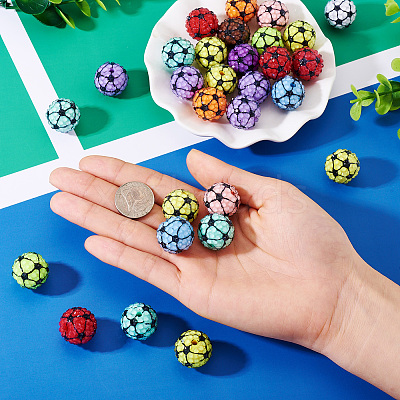 30Pcs Sport Theme Resin Rhinestone Beads RESI-TA0003-96A-1