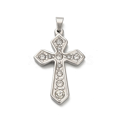 304 Stainless Steel Charms with Rhinestone STAS-Q343-16P-1