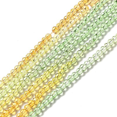 Transparent Gradient Color Glass Beads Strands LS-GLAA-H021-01B-15-1