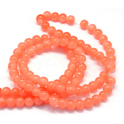 Baking Paint Imitation Jade Glass Round Bead Strands LS-DGLA-Q021-10mm-31-1