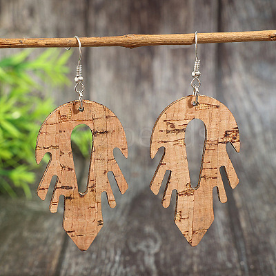 Bohemian Wood & Zinc Alloy Dangle Earrings WG7F193-01-1