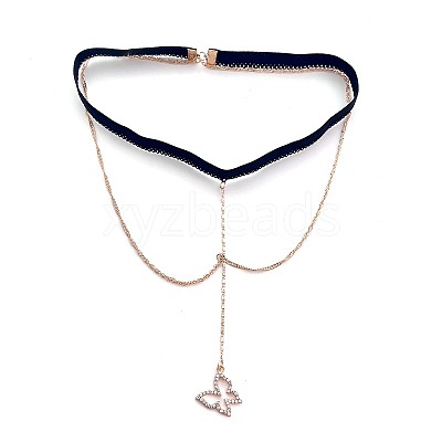 Alloy Rhinestone Sexy Elastic Multilayer Tassel Butterfly Leg Chain FS-WG8A9A5-01-1