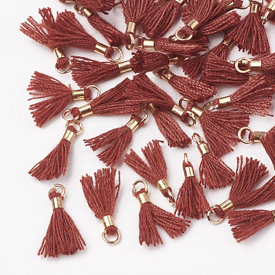Polycotton(Polyester Cotton) Tassel Pendant Decorations FIND-S275-19G-1