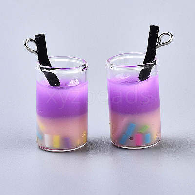 Epoxy Resin and Polymer Clay Pendant GLAA-S181-15C-1