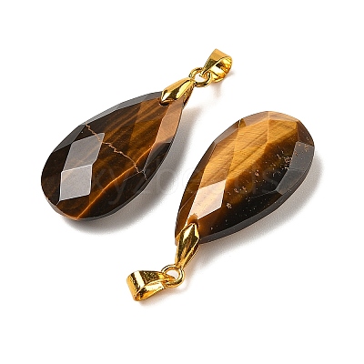 Natural Tiger Eye Pendants G-L614-D03-G04-1