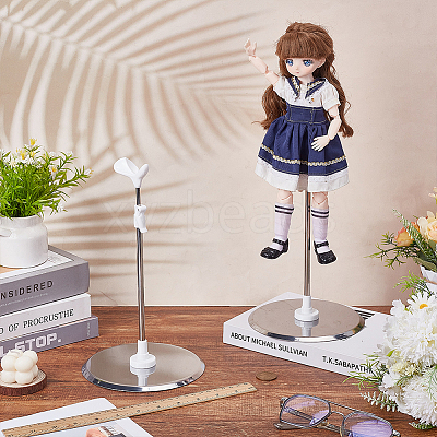 Adjustable Plastic & Metal Doll Support Stands for Models ODIS-WH0043-210-1