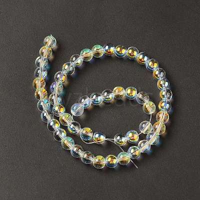 Transparent Electroplate Glass Beads Strands EGLA-I015-01A-1