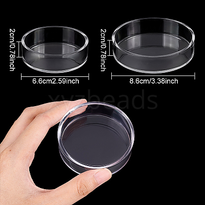 8Pcs 2 Style Transparent Acrylic Aquarium Shrimp Feeding Dishes AJEW-GO0001-01-1