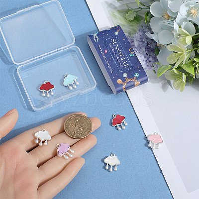 10Pcs 5 Colors Baking Paint Zinc Alloy with Resin Pendants FIND-SC0011-17-1