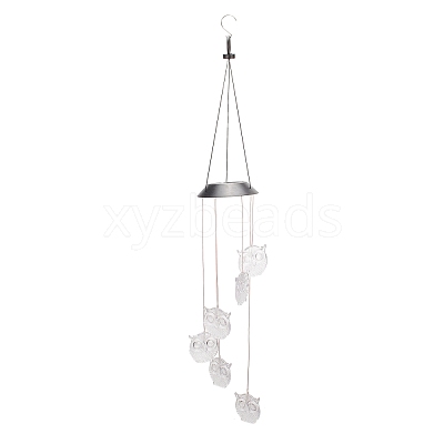 LED Solar Powered Owl Wind Chime HJEW-I009-09-1
