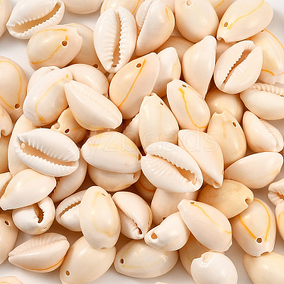 100Pcs Natural Cowrie Shell Beads BSHE-LT0001-03B-1