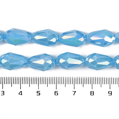 Opaque Solid Color Electroplate Glass Beads Strands EGLA-N013-P10mm-B10-1