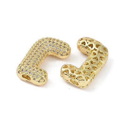 Brass Micro Pave Clear Cubic Zirconia Pendants KK-Z041-01G-J-1