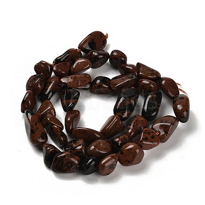 Natural Mahogany Obsidian Beads Strands G-P497-01E-87-1