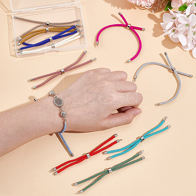 12Pcs 12 Colors Nylon Twisted Cord Bracelet Making Sets MAK-UN0001-58B-1