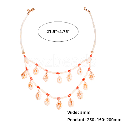 Bohemian Style Bib Necklaces NJEW-PH0001-11-1