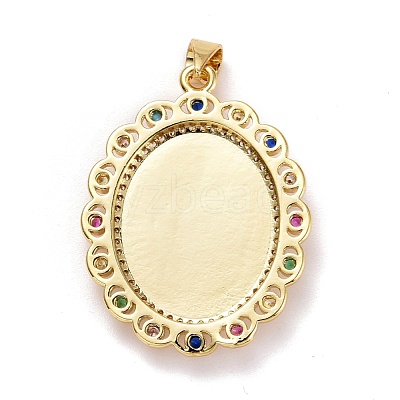 Brass Micro Pave Colorful Cubic Zirconia Pendants ZIRC-E165-02G-1