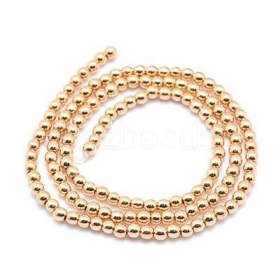 Electroplate Non-magnetic Synthetic Hematite Beads Strands G-L485-01E-LG-1
