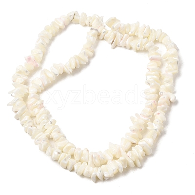 Natural White Mother of Pearl Shell Chip Bead Strands G-M205-63-1