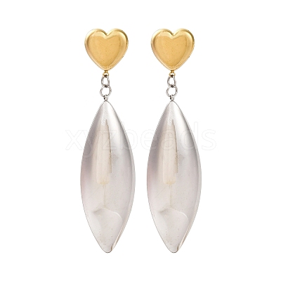 304 Stainless Steel Dangle Stud Earrings EJEW-K296-02GP-05-1