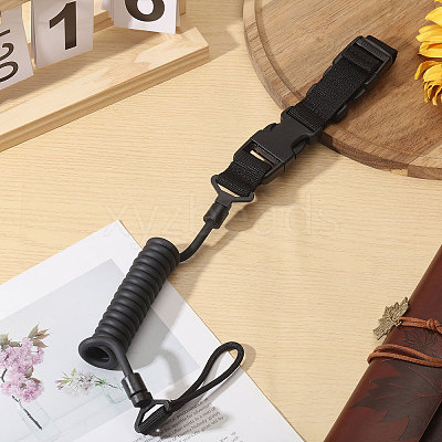 Nylon Outdoor Tactical Spring Lanyard AJEW-WH0752-319C-1