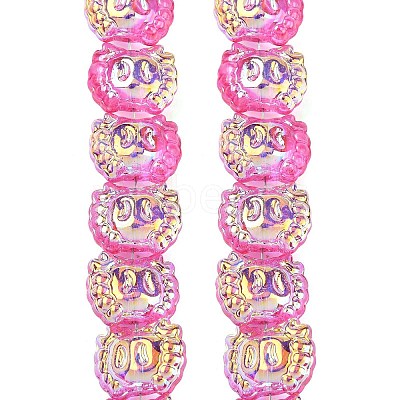 Electroplate Baking Paint Transparent Glass Beads Strands GL-CBA17FF-01J-1