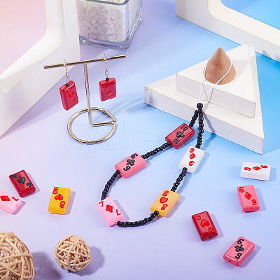 9Pcs 9 Colors Glass Beads Enamel Beads LAMP-TA0001-87-1