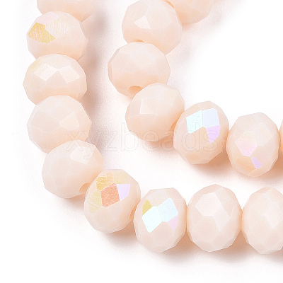 Electroplate Opaque Solid Color Glass Beads Strands EGLA-A034-P1mm-L20-1