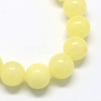 Natural Dyed Yellow Jade Gemstone Bead Strands X-G-R271-4mm-Y06-1