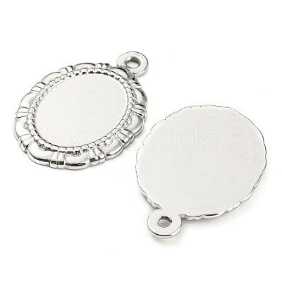 Non-Tarnish 304 Stainless Steel Pendant Cabochon Settings STAS-I202-12P-1