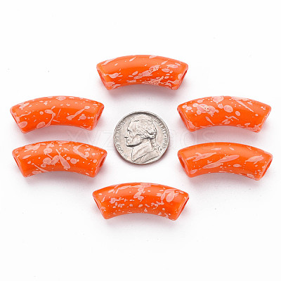 Opaque Spray Painted Acrylic Beads MACR-S372-001F-B09-1