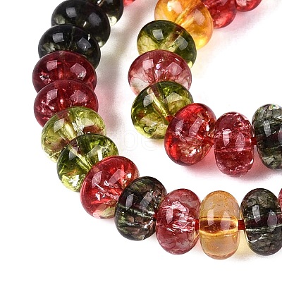 Crackle Transparent Glass Beads Strands GLAA-N074-02A-02-1