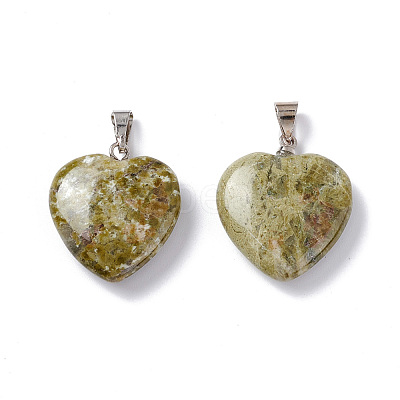 Natural Unakite Pendants G-G956-B23-FF-1