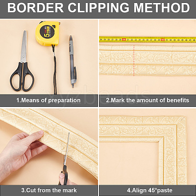1Pc PVC Foam 3D Self-Adhesive Waterproof Wallpaper Border PAAG-CP0001-01E-1