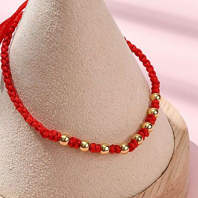 Polyester Cord Braided Bead Bracelets for Women BJEW-L698-03G-02-1