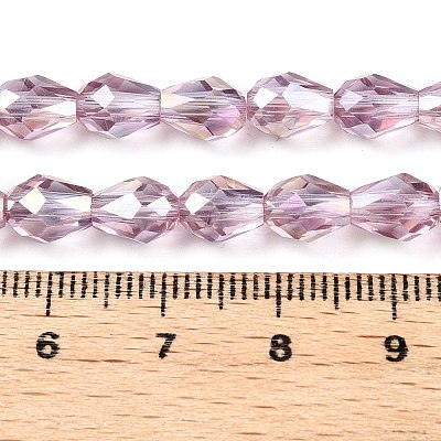 Transparent Electroplate Glass Beads Strands EGLA-N013-T6mm-B02-1