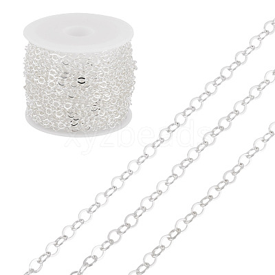 5M Brass Flat Oval Cable Chains CHC-TADJ0001-02S-1