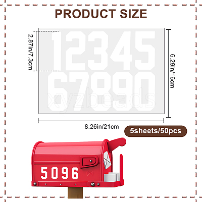 Number 0~9 PET Self-Adhesive Reflective Mailbox Stickers DIY-WH20010-26B-01-1