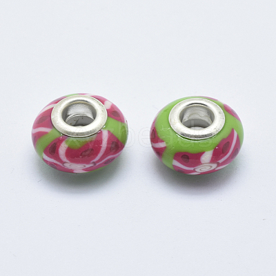 Handmade Polymer Clay European Beads CLAY-K002-L27-1