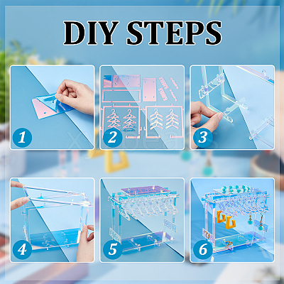 Opaque Acrylic Earring Display Stands EDIS-WH0035-19C-1