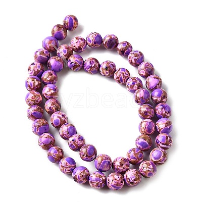 Dyed Natural Magnesite Beads Strands G-L617-D01-8mm-03-1