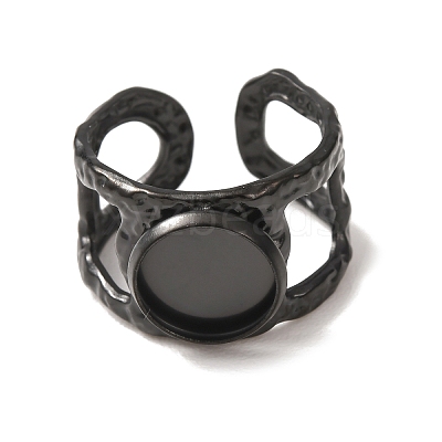 Hammered 304 Stainless Steel Cuff Ring Components SA-CBAC0DF-02B-EB-1