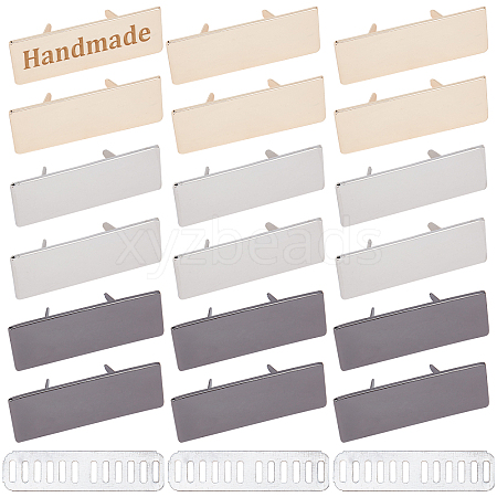 18Pcs 3 Colors Alloy Blank Name Tags FIND-WR0005-10-1