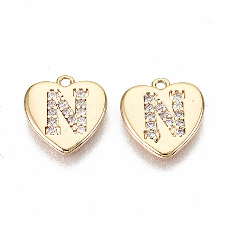 Brass Micro Pave Clear Cubic Zirconia Charms KK-N231-234N-NF-1